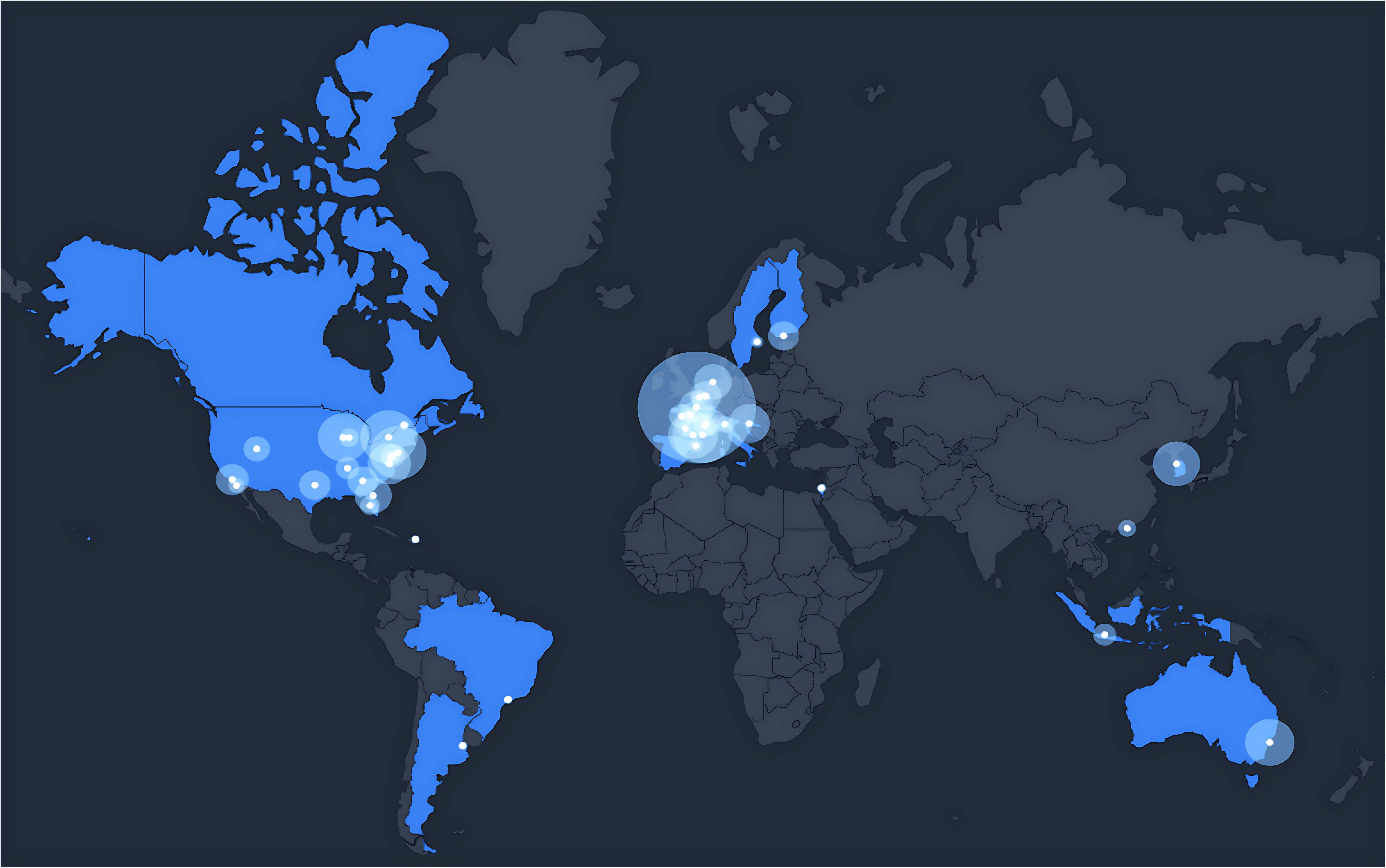 World map showing 50+ TRINITY transplant centers as connected nodes